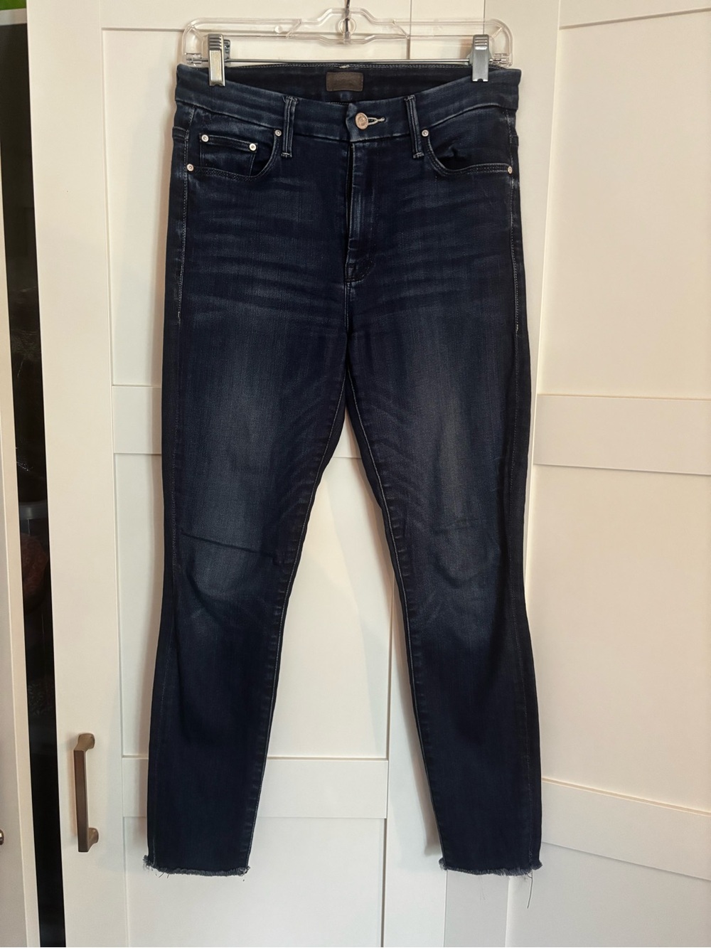 Mother High Waisted Looker Ankle Fray Women's Jeans Dark Stretch Size 27